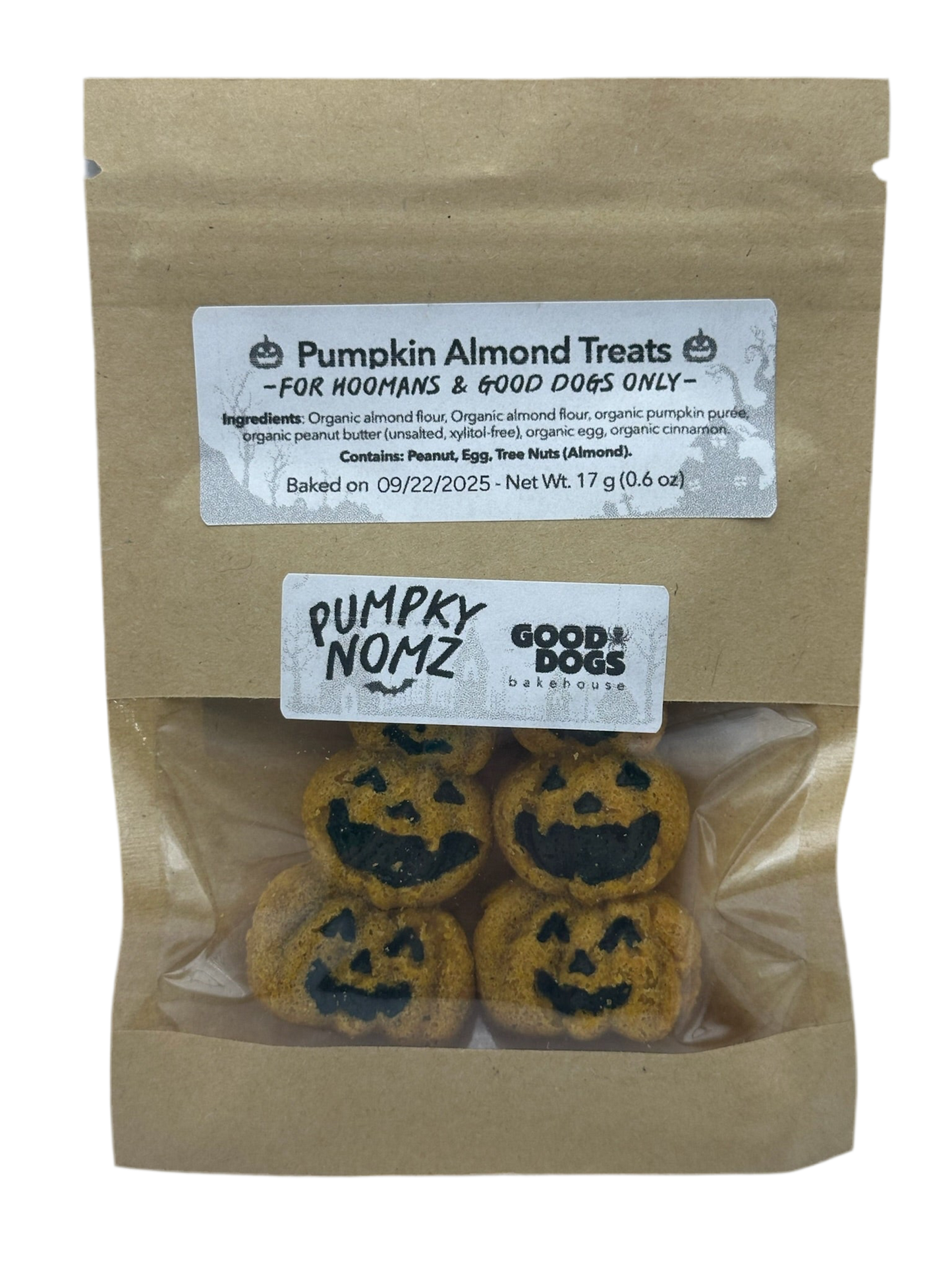 Pumpky Nomz (Halloween Edition) — Pumpkin Almond Treats - Individual bag (17 g / 0.6 oz)