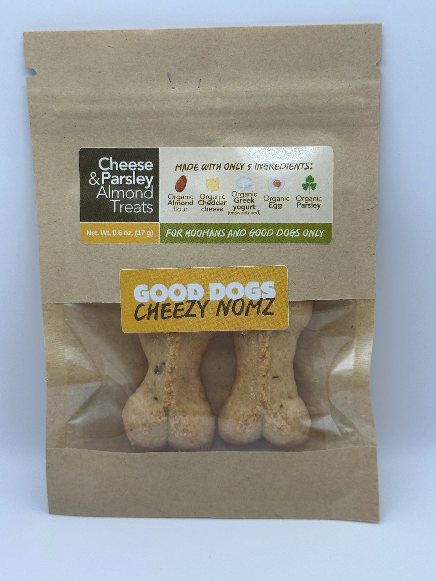 Cheezy Nomz - Mini Bag (17 g / 0.6 oz) Cheese & Parsley Almond Treats