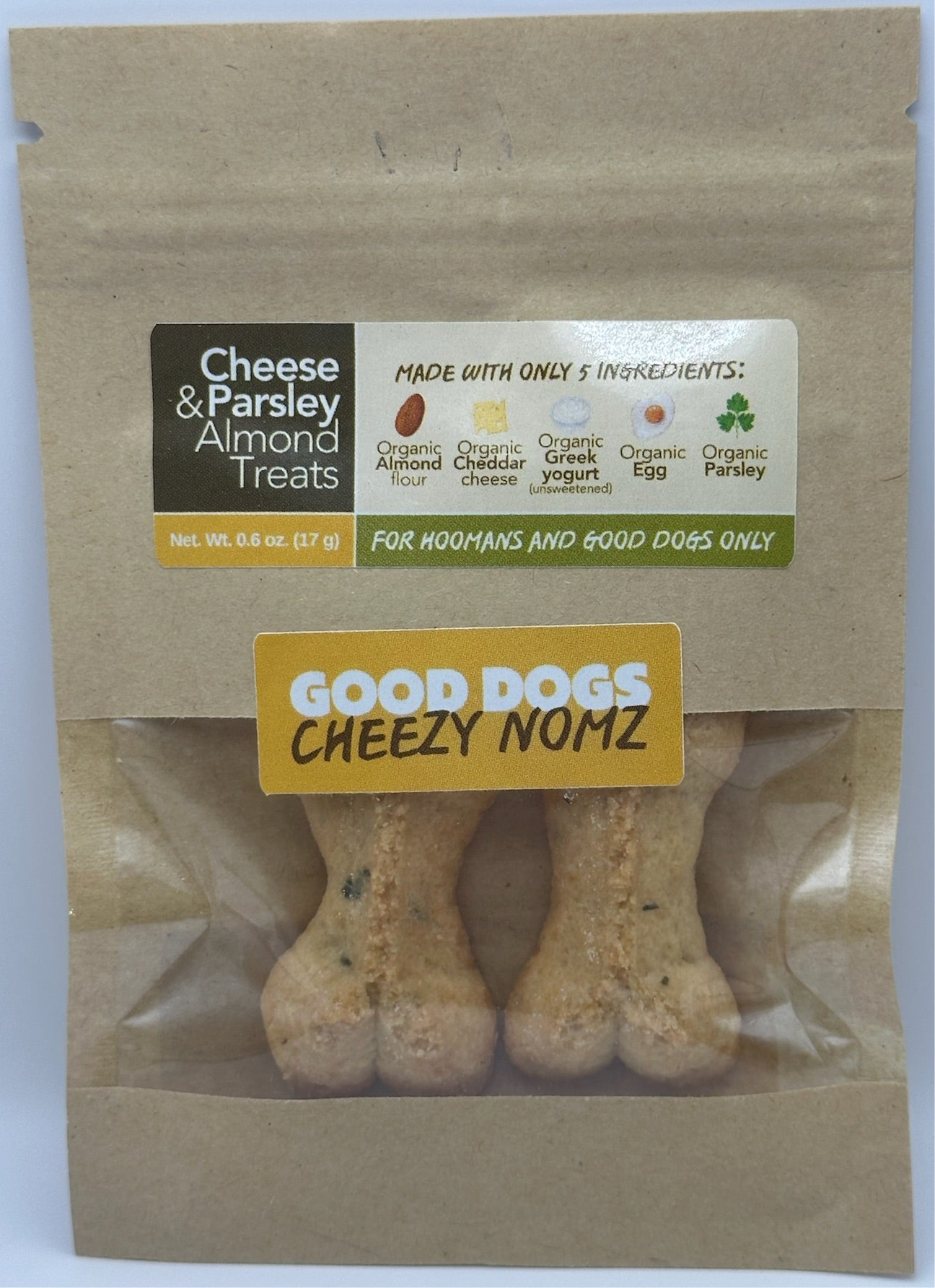 Cheezy Nomz - Mini Bag (17 g / 0.6 oz) Cheese & Parsley Almond Treats
