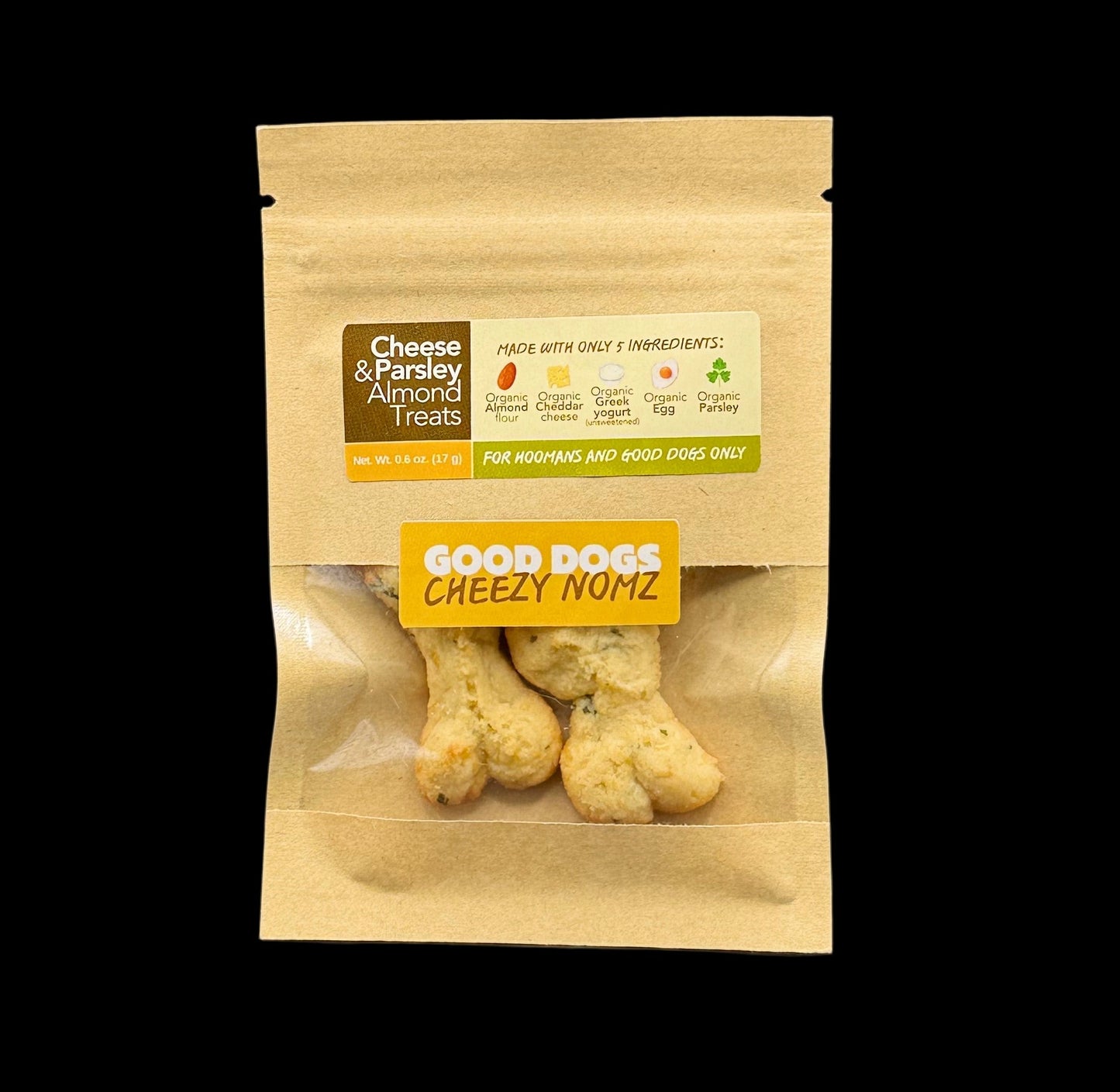 Cheezy Nomz - Mini Bag (17 g / 0.6 oz) Cheese & Parsley Almond Treats
