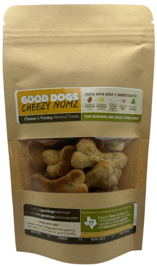 Cheezy Nomz - Bag (56 g / 2 oz) Cheese & Parsley Almond Treats
