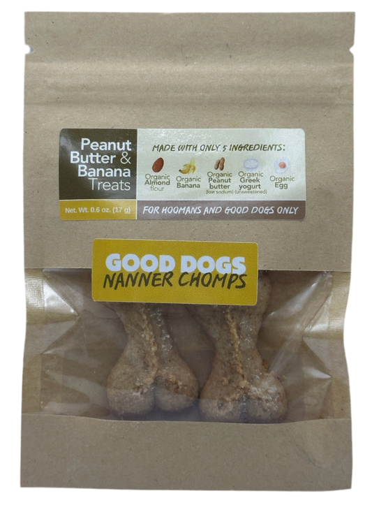 Nanner Chompz - Mini bag (17 g / 0.6 oz) Peanut Butter Banana Almond Treats