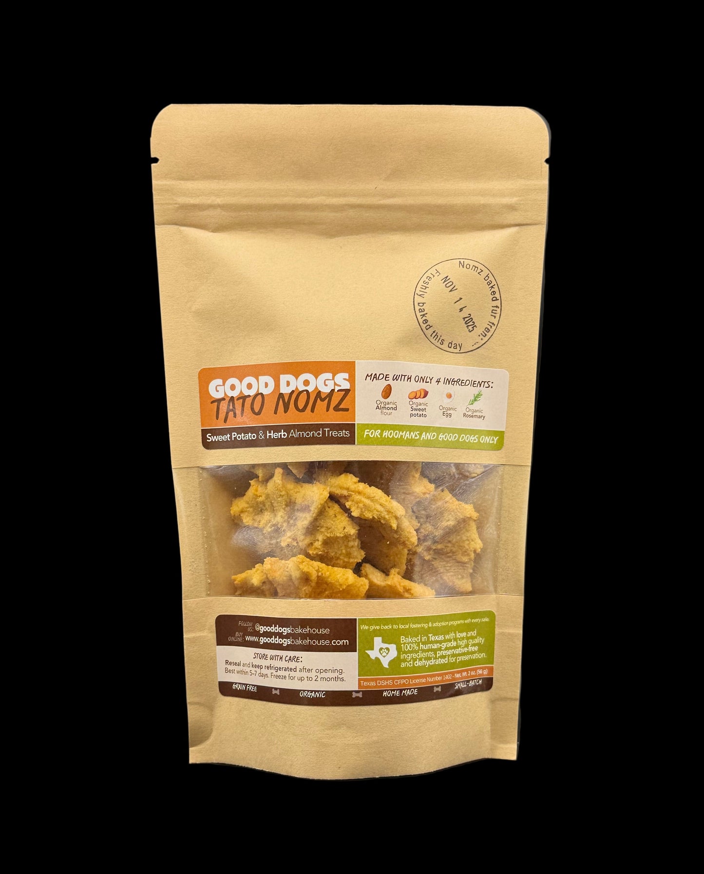 Tato Nomz — Sweet Potato Herb Almond Treats - Bag (56 g / 2 oz)
