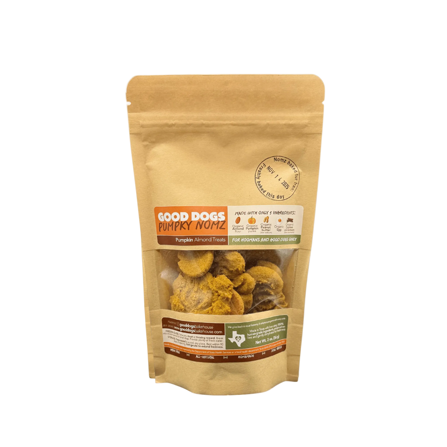 Pumpky Nomz - Bag (56 g / 2 oz) Pumpkin Almond Treats