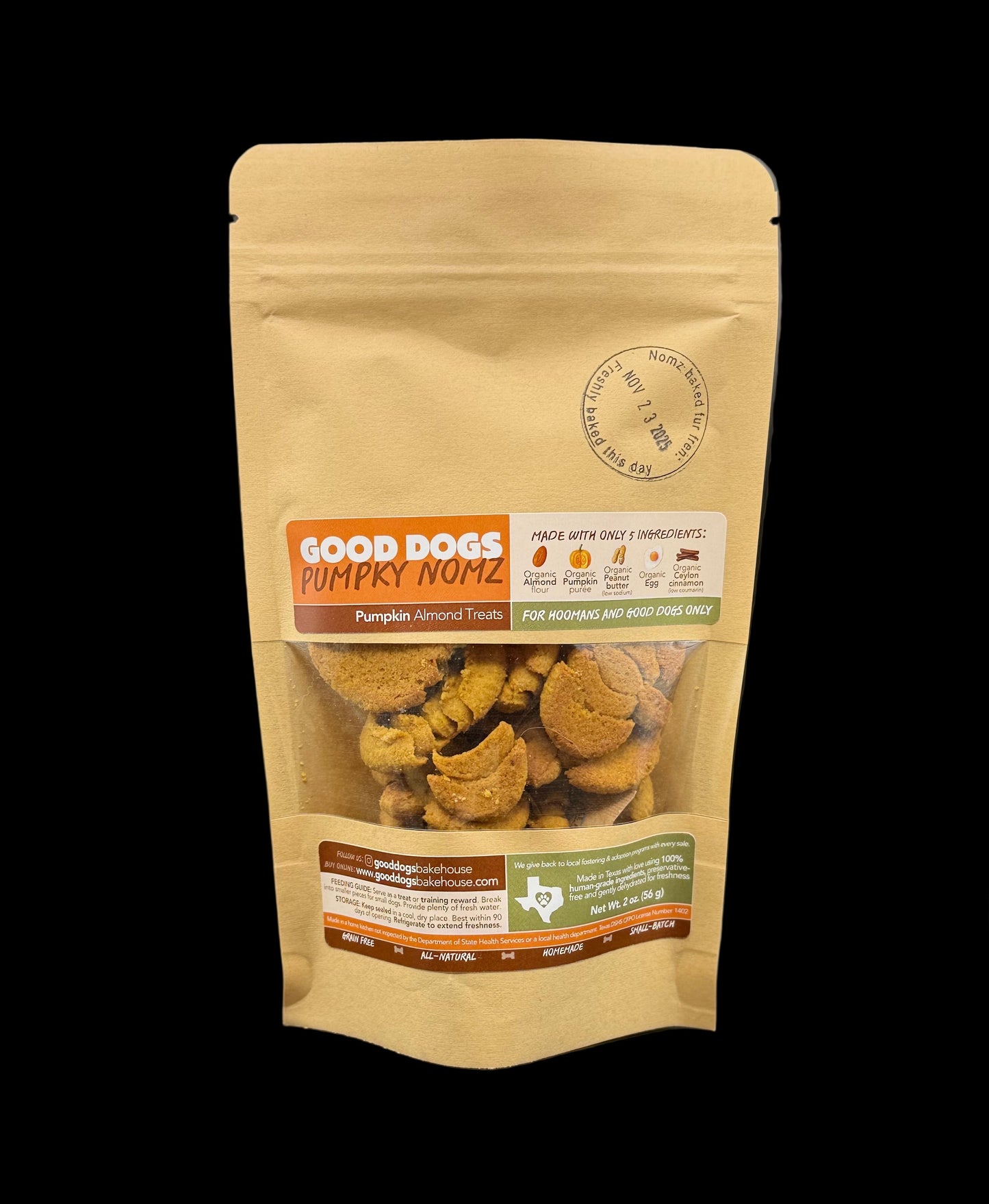 Pumpky Nomz - Bag (56 g / 2 oz) Pumpkin Almond Treats