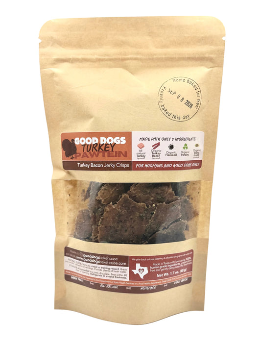 Turkey Pawtein Bag (1.7 oz/48 g) - Turkey Bacon Jerky Crisps